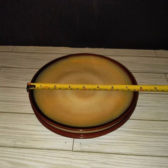 SANGO NOVA BROWN 7.5" Dessert Plates 4 Stoneware Quality 4933 Mid Century Modern - Picture 6 of 7